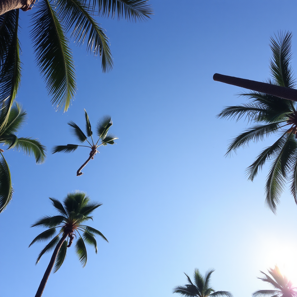 Sun shining over a beach with hot air.