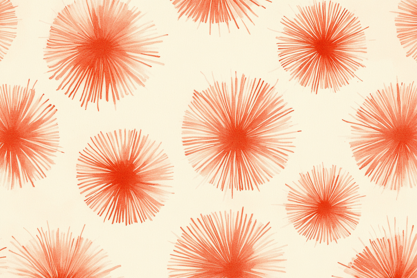 Sunburst pattern in warm colors like Matisse painting.