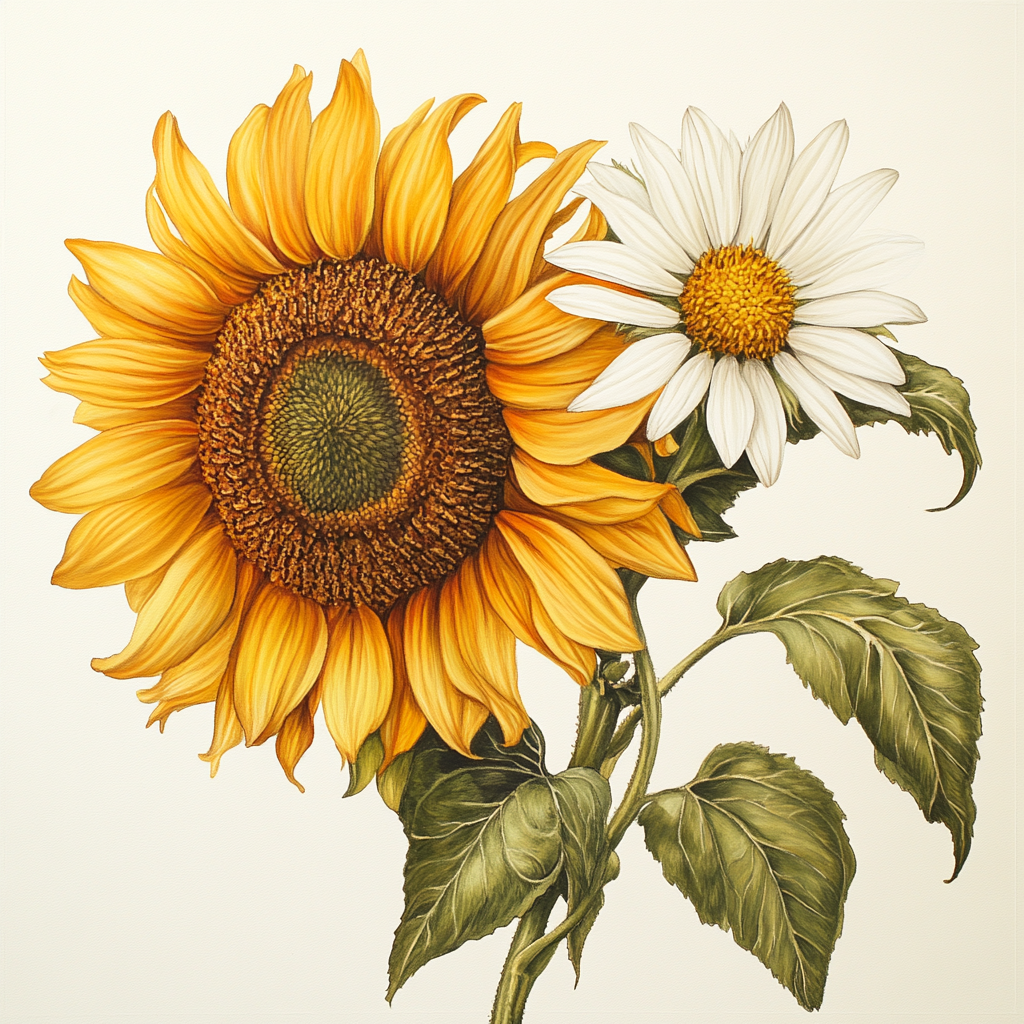 Sunflower and daisy