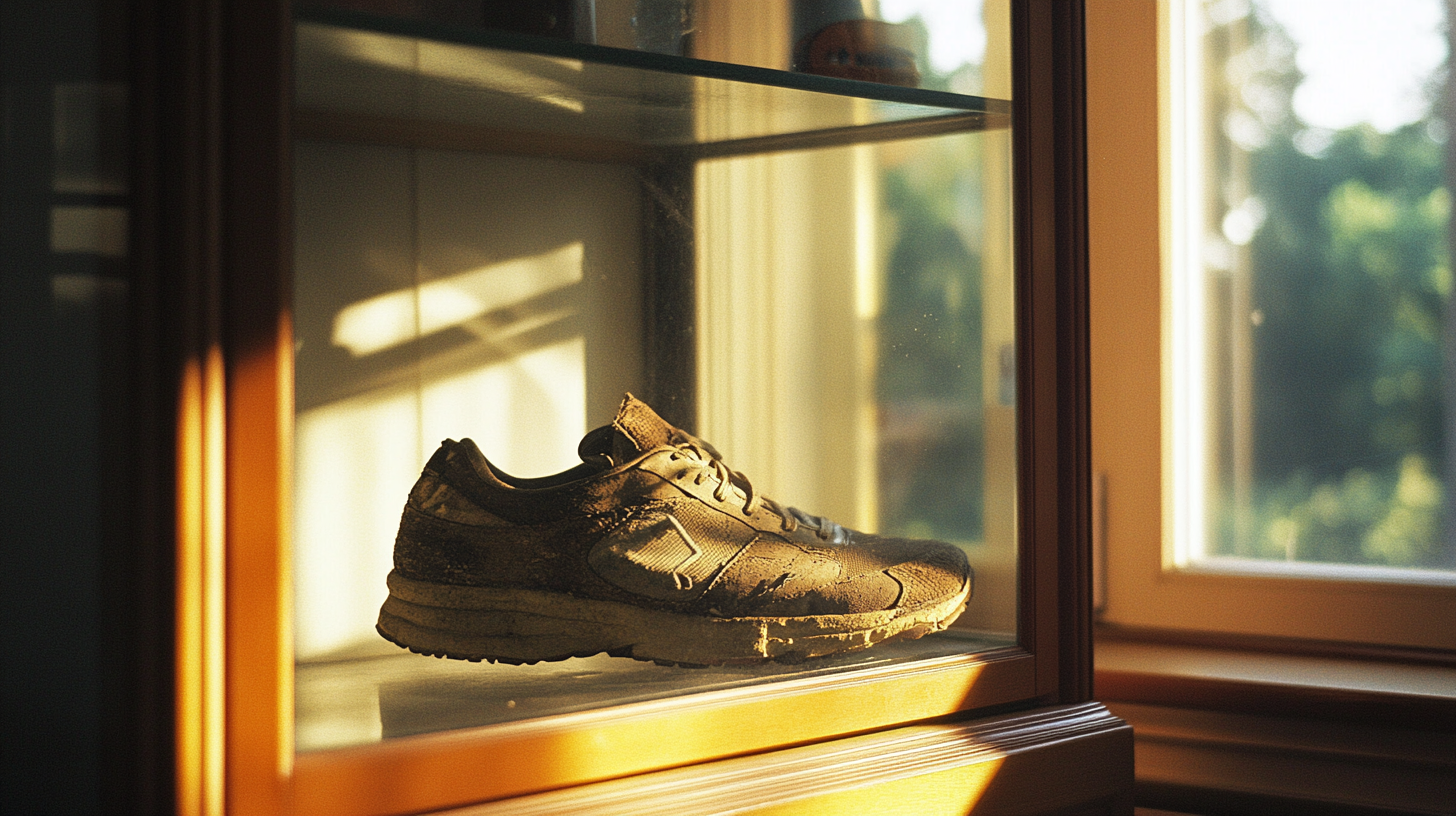 Sunlit Shoe Display in Home Office