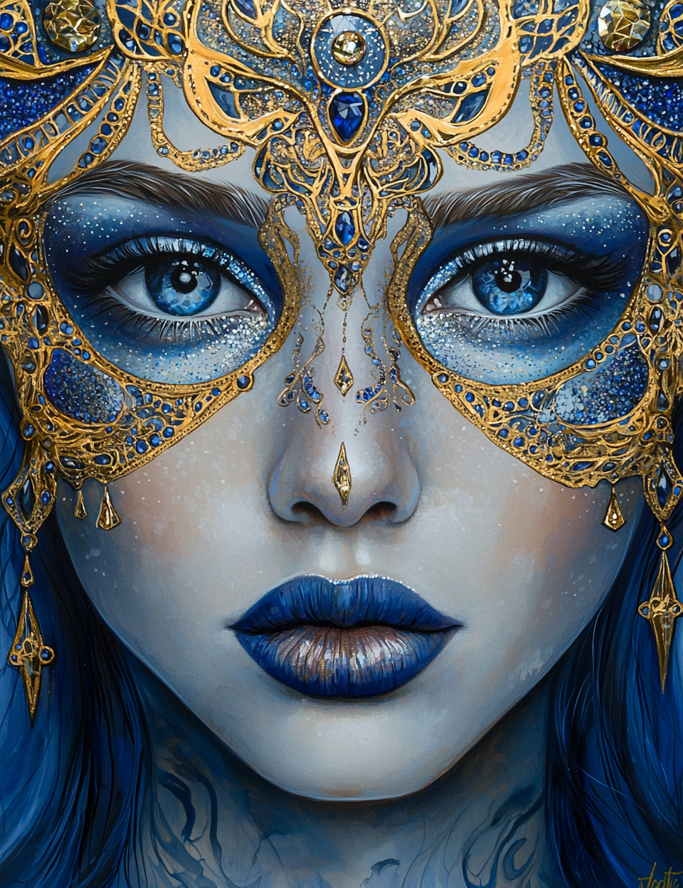 Surreal Portrait of AI Goddess with Creative Makeup