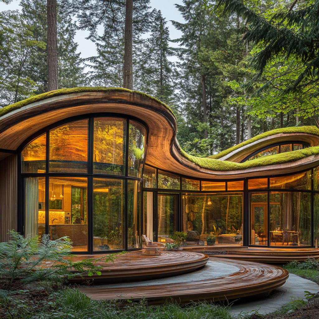 Symmetrical Mushroom-inspired House Blending Earthy Influences