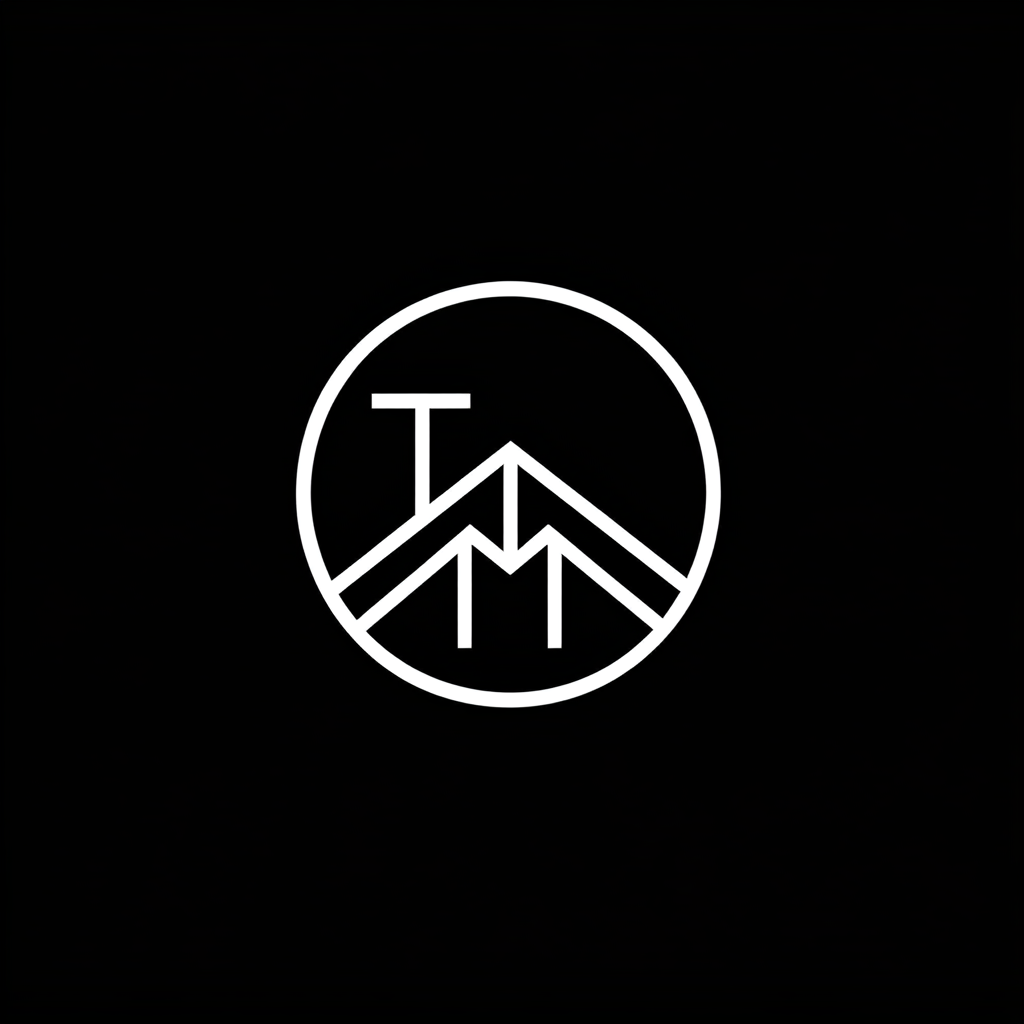 T and M Circle Logo with Mountain Detail