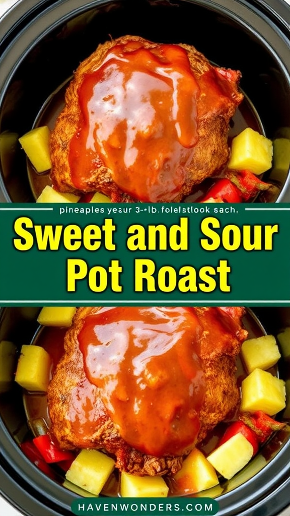 Tangy Sweet and Sour Pot Roast Collage