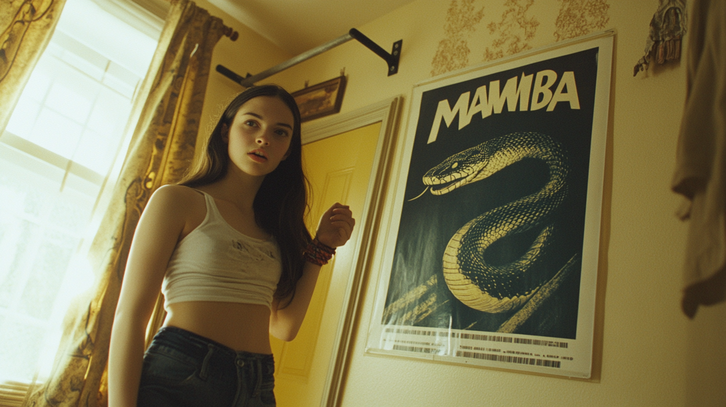 Teen Girl Hits Snake Poster with Gymnastics Grips