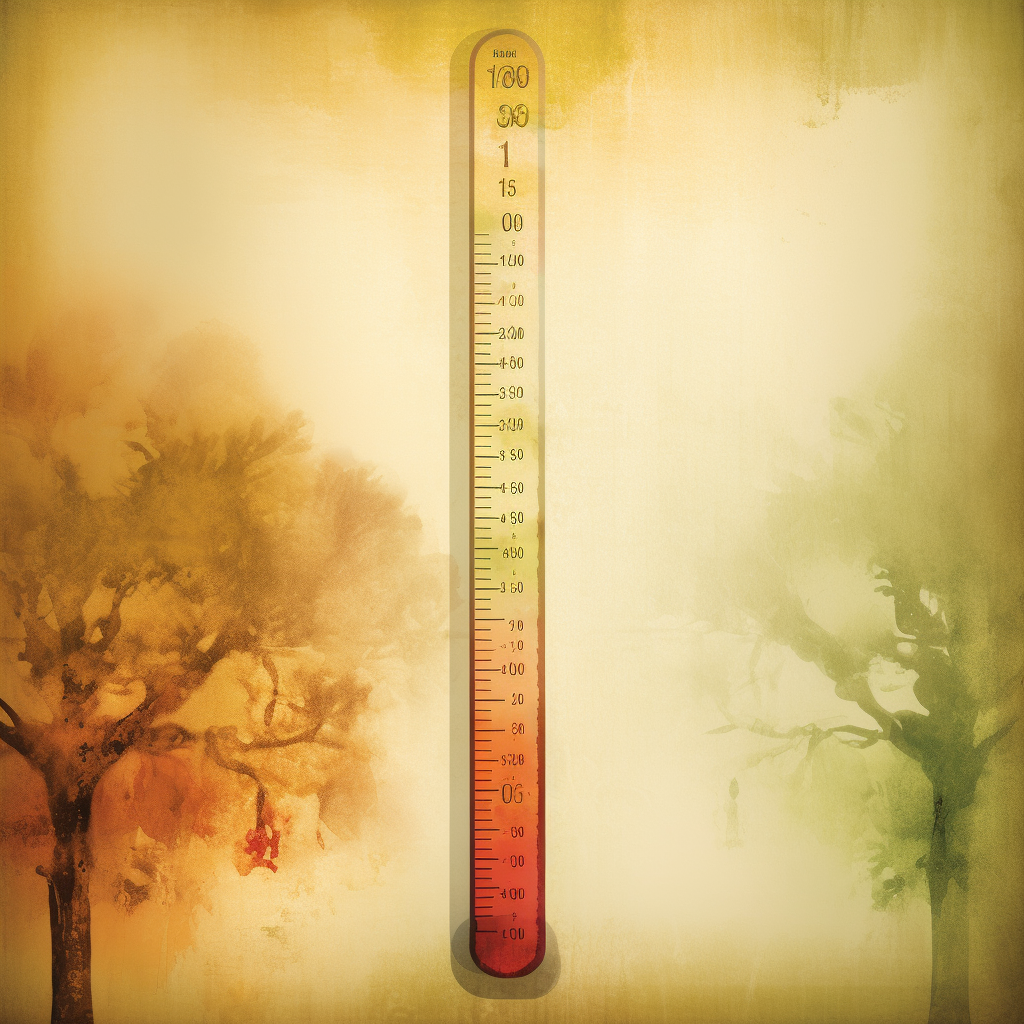 Temperature thermometer showing Celsius and Fahrenheit