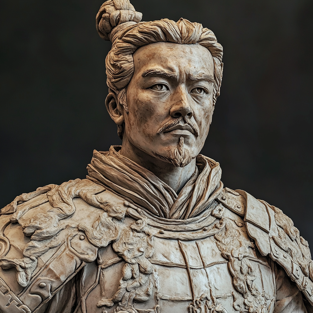 Terracotta warrior in Alexander the Great style - majestic fusion