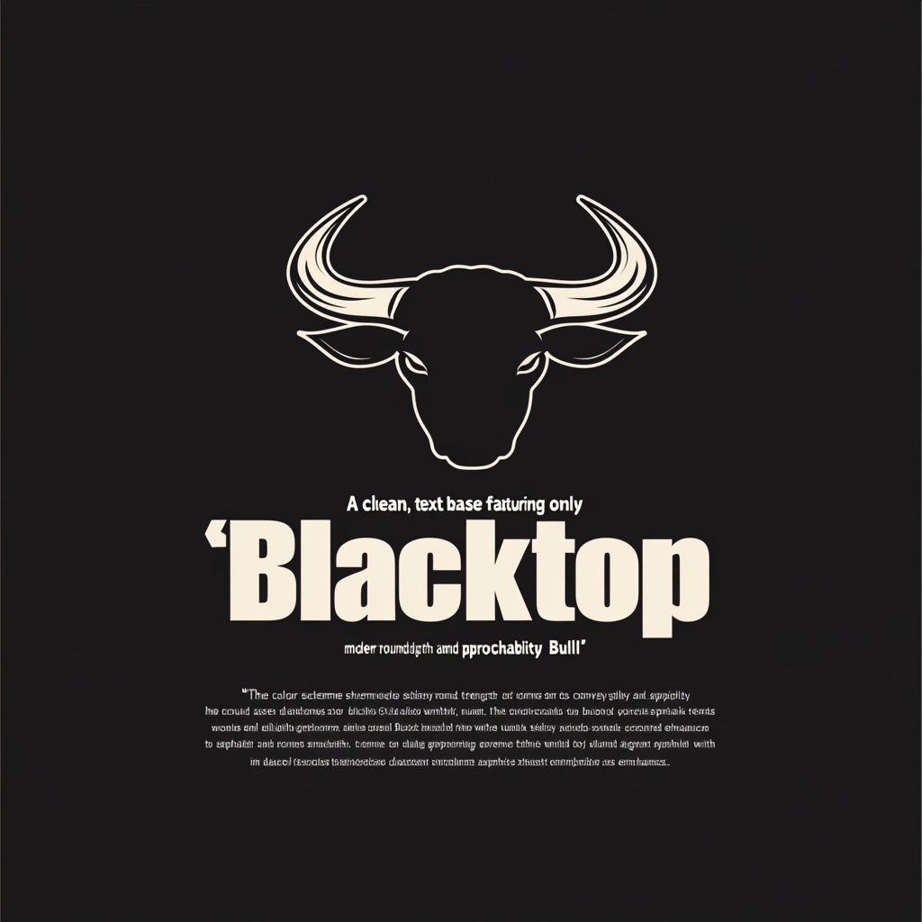 The 'Blacktop Bull' Text-Based Dark Logo