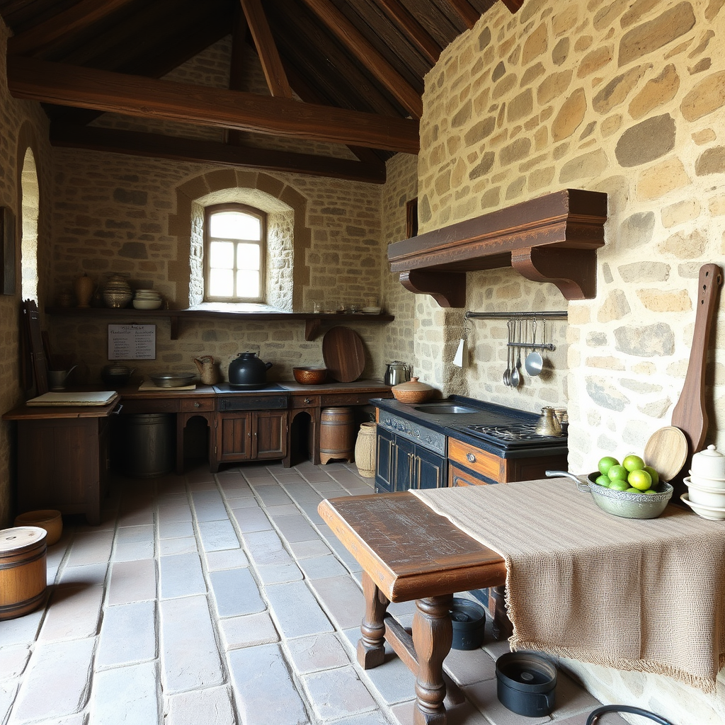 The 14th Century Medieval Castle's Kitchen