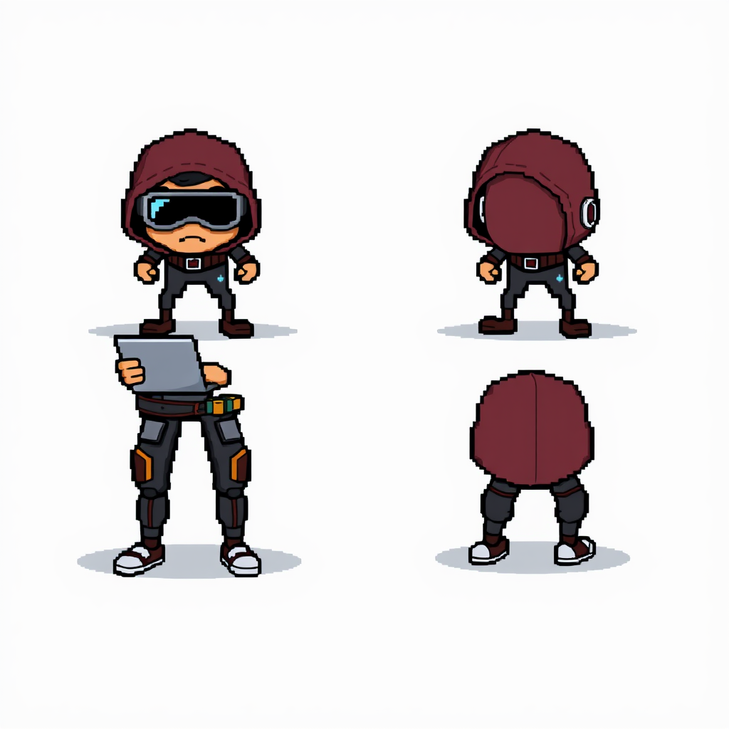 The 8-bit Hacker Character Sprite Sheet