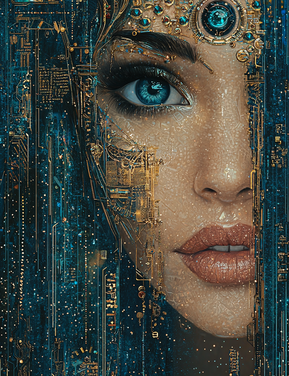 The AI Goddess: A Surreal Portrait