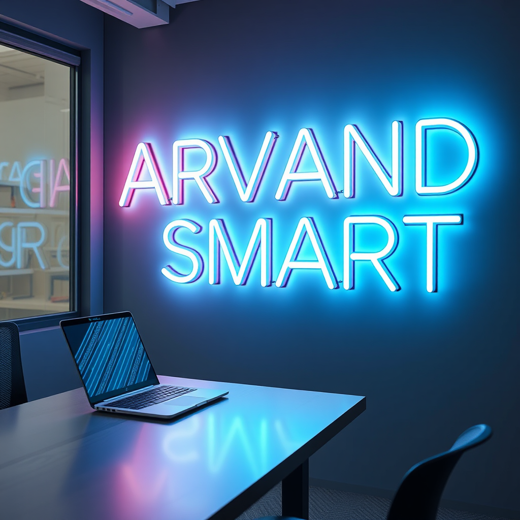 The ARVAND SMART AI Office with Laptop