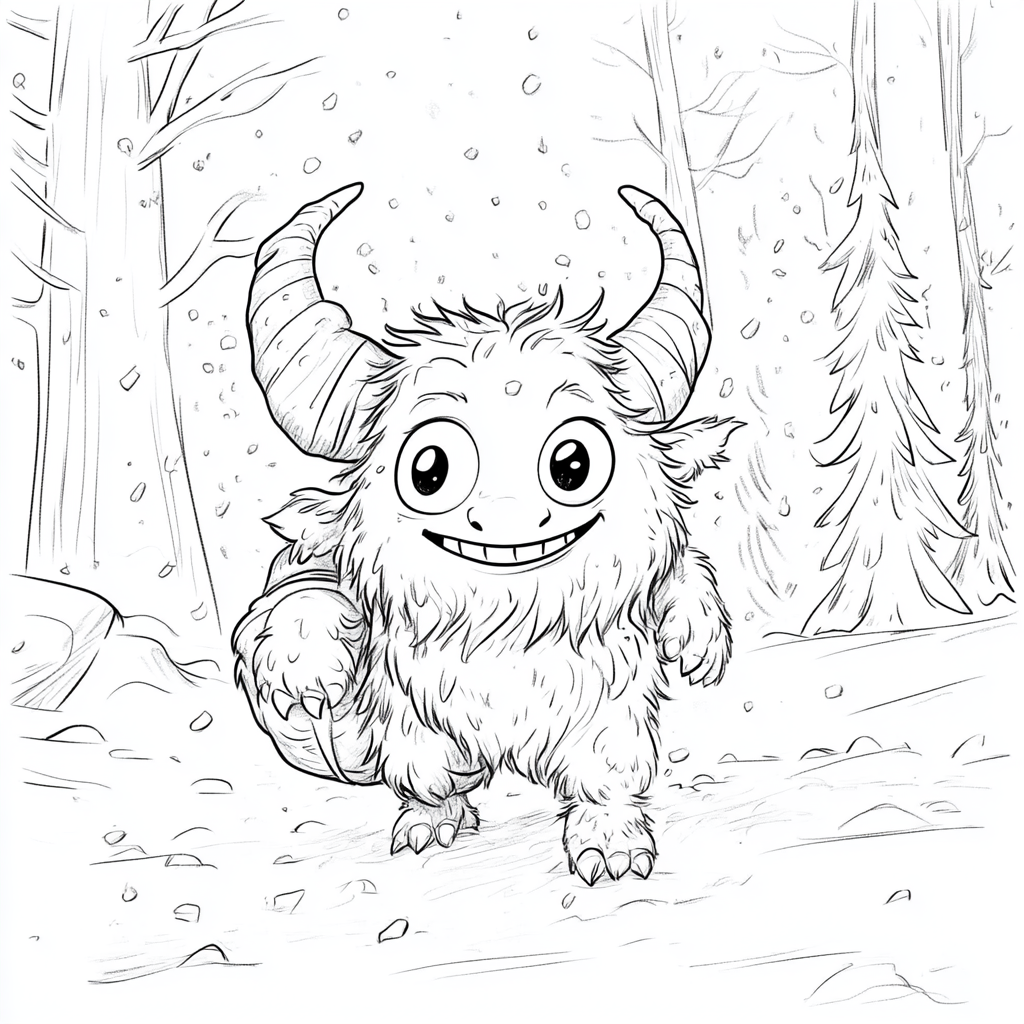 The Adorable Krampus Stomping Through a Snowy Forest