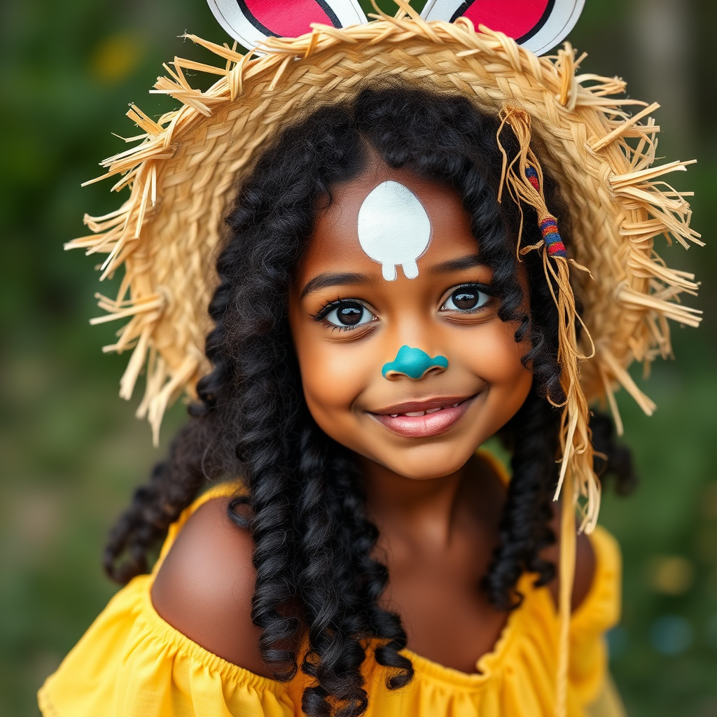 The African American Girl Celebrating Easter Joyfully