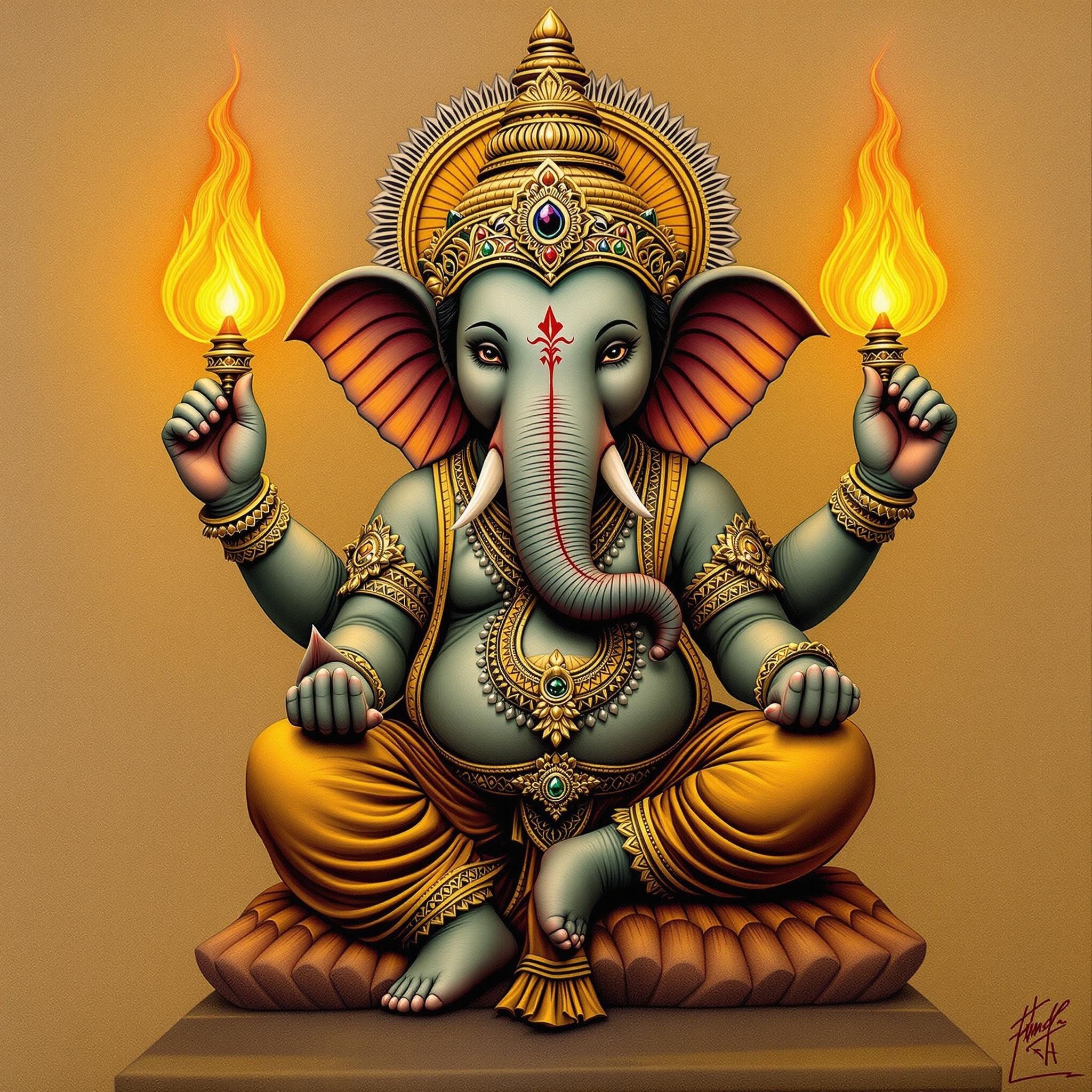 The Artistic Mandala Design of Ganesha