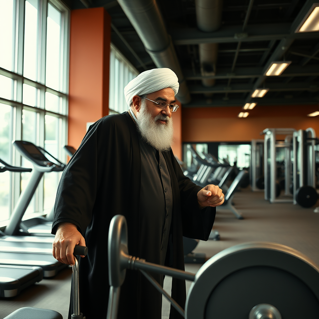 The Ayatollah Khamenei Working Out in Gym