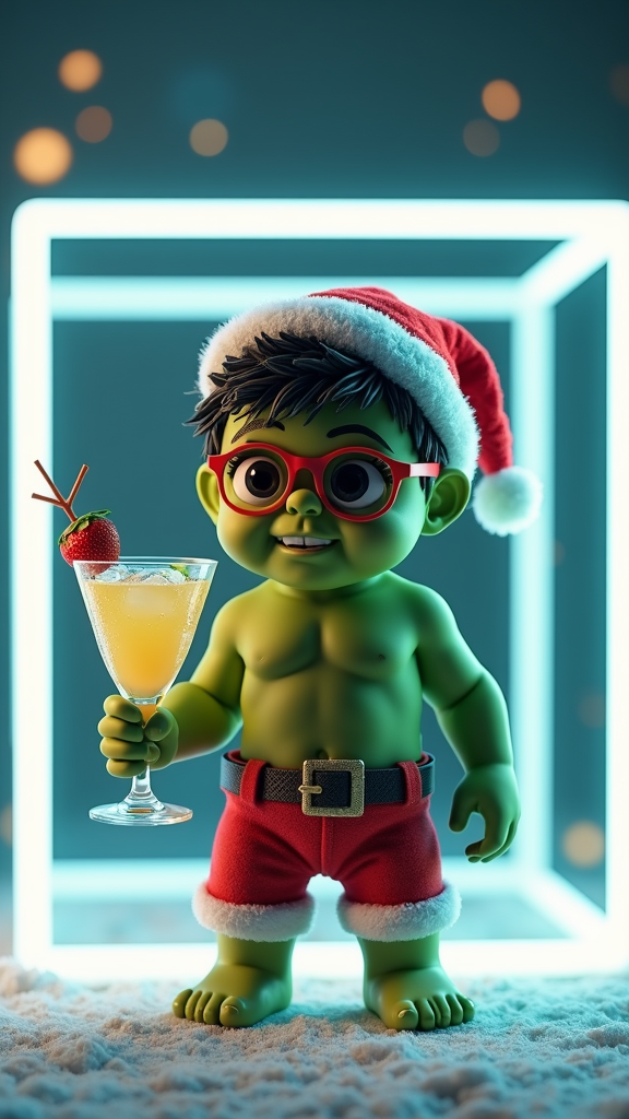 The Baby Hulk's Futuristic Christmas Party Poster