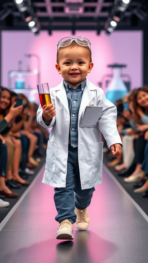 The Baby Scientist Struts on Fashion Runway