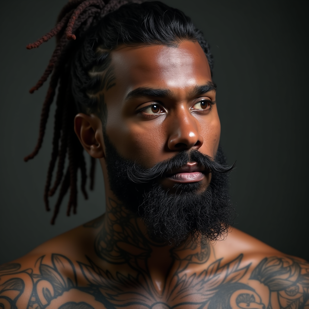 The Bearded Black Man with Mafia-Style Tattoos