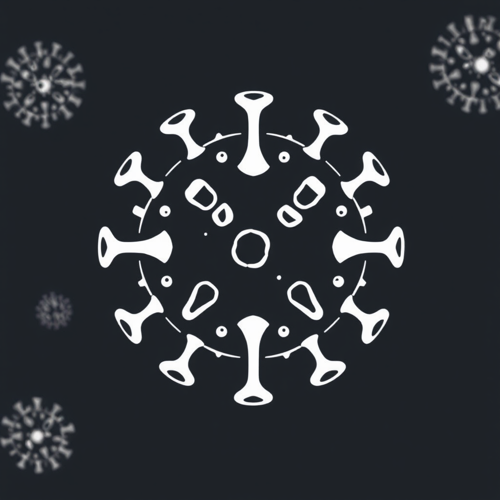 The Black and White Virus Icon Design