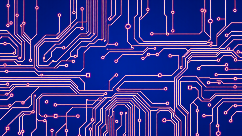 The Blue Background with Circuit Design