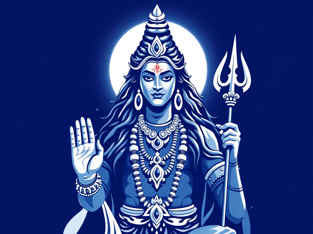 The Blue and White Design of Lord Shiva Parvati