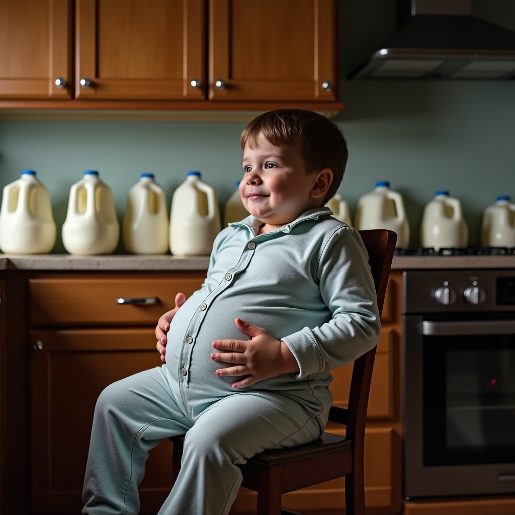 The Boy Chugging Weight Gain Milk at Night