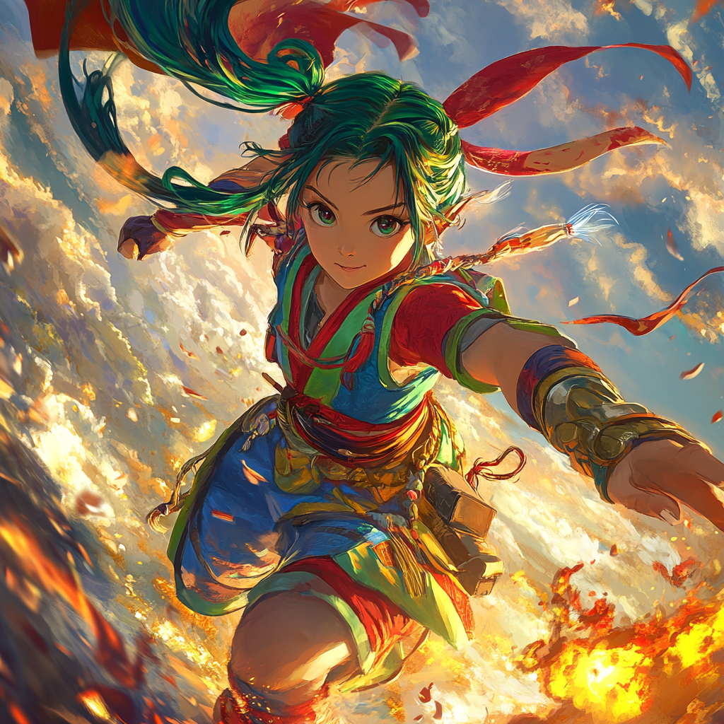 The Brave Girl Battles a Fire-Breathing Dragon