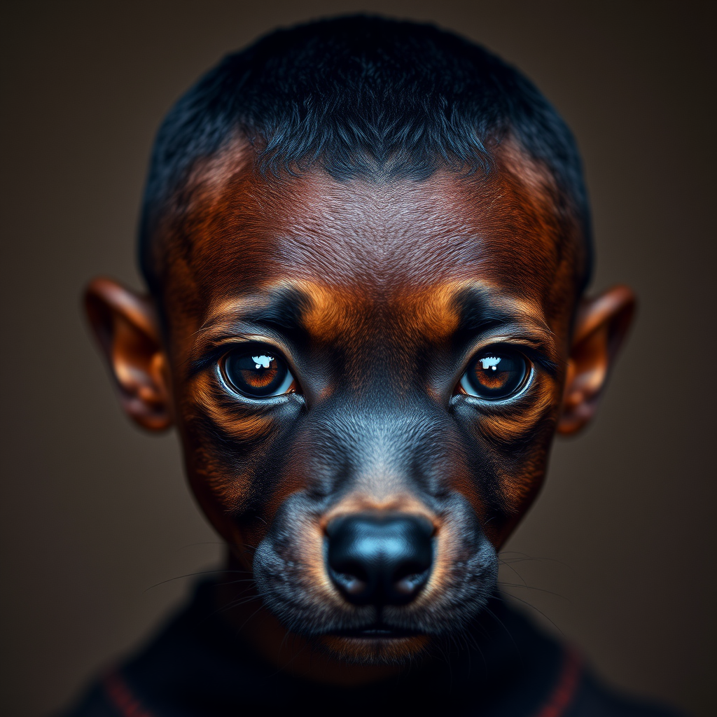 The Bright-Eyed African American Boy with Low Cut Fade