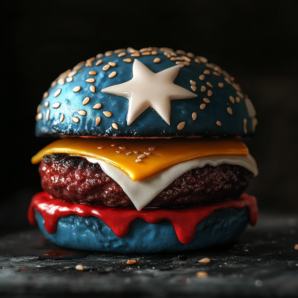 The Burger with Blue Bun and Star