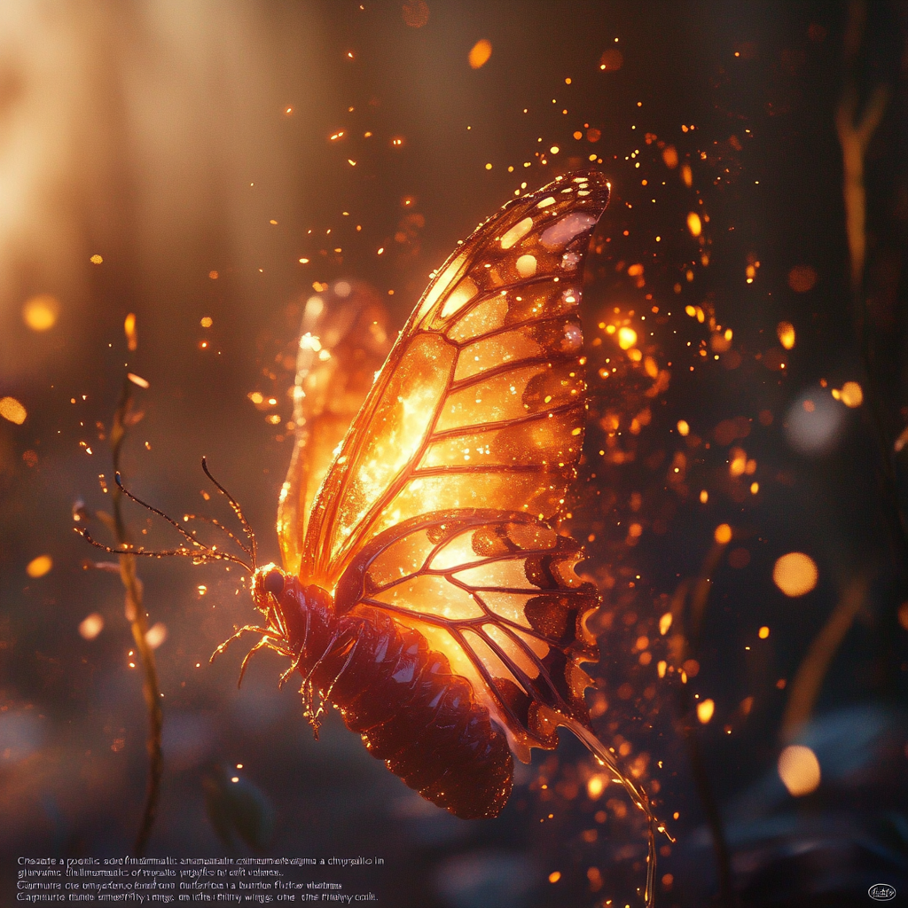 The Butterfly's Rebirth in Glowing Flames