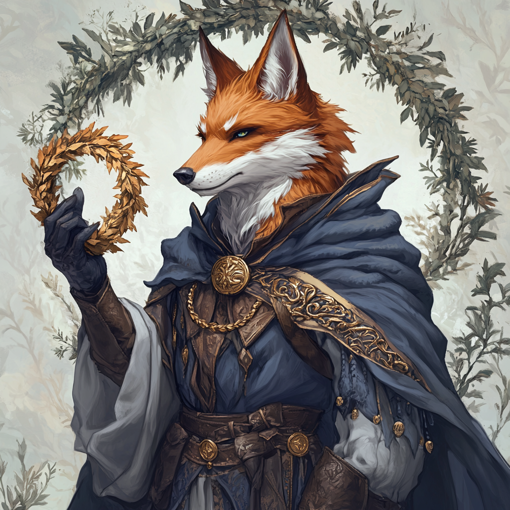 The Charismatic Feywild Fox-Headed Thief with Golden Wreath