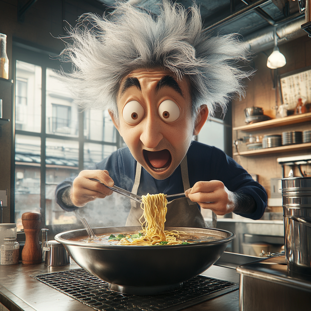 The Cheerful Japanese Men Enjoying Oversized Ramen Bowls