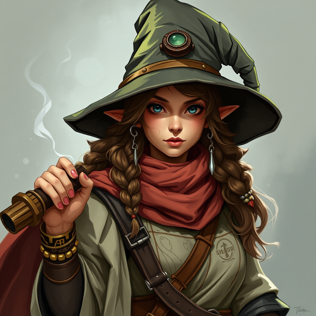 The Classy Lady Gnome, Wizard Engineer in DND Style