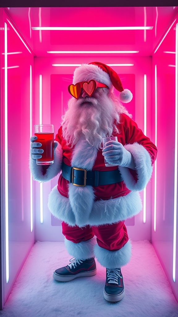 The Cool Santa at Neon Christmas Party