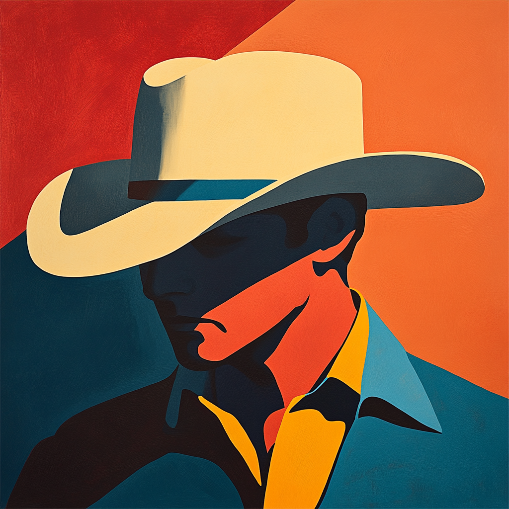 The Cowboy in Bold, High-Contrast Ault Style