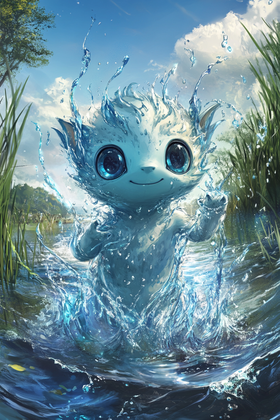 The Cute Baby Water Elemental in Majestic Lake