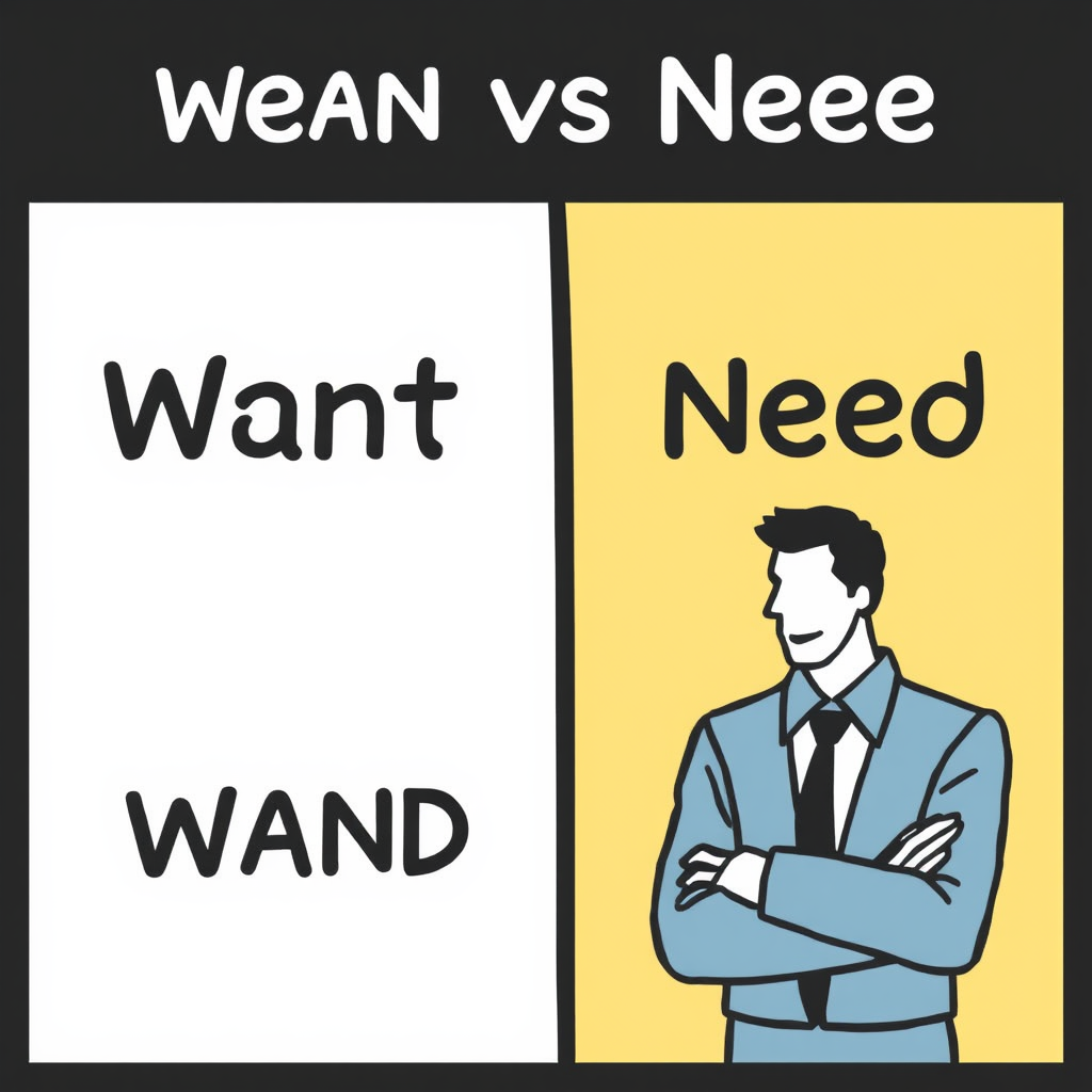 The Difference Between Want and Need Illustrated