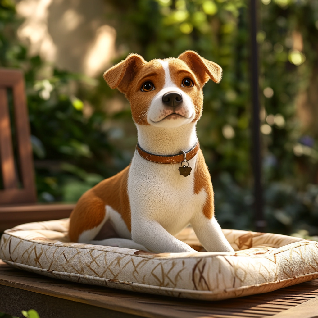 The Disney Pixar Dog Lounging on Elevated Bed