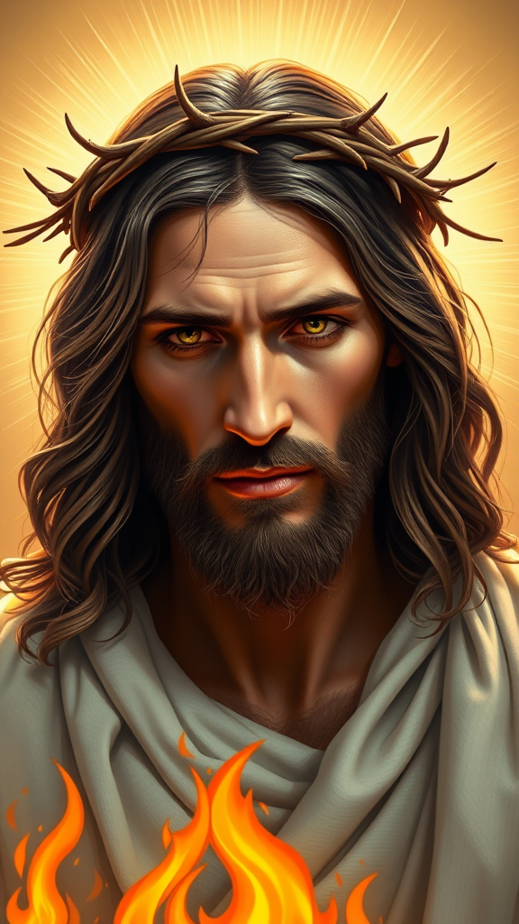 The Divine Jesus Christ with Crown of Thorns