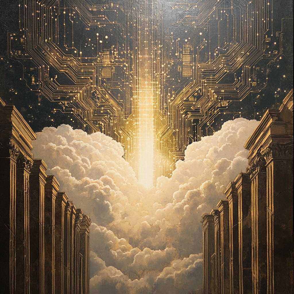 The Divine Technology: Circuitry and Clouds Painting