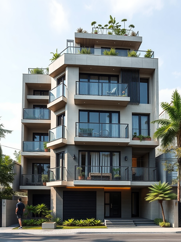 The Eight-Level Building with a Penthouse Top