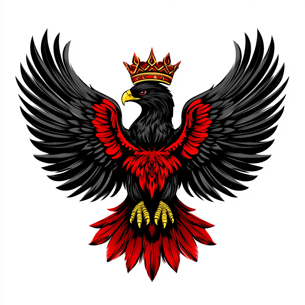 The Elegant Black and Red Eagle Emblem