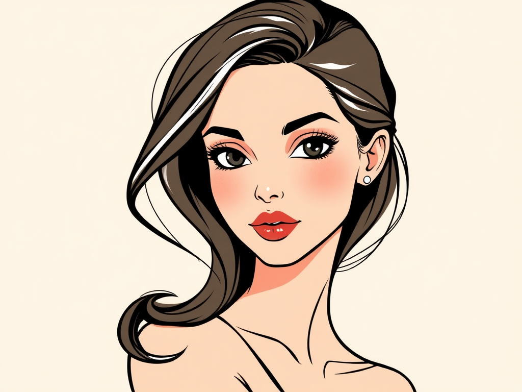 The Elegant Woman in Minimal Illustrator Style