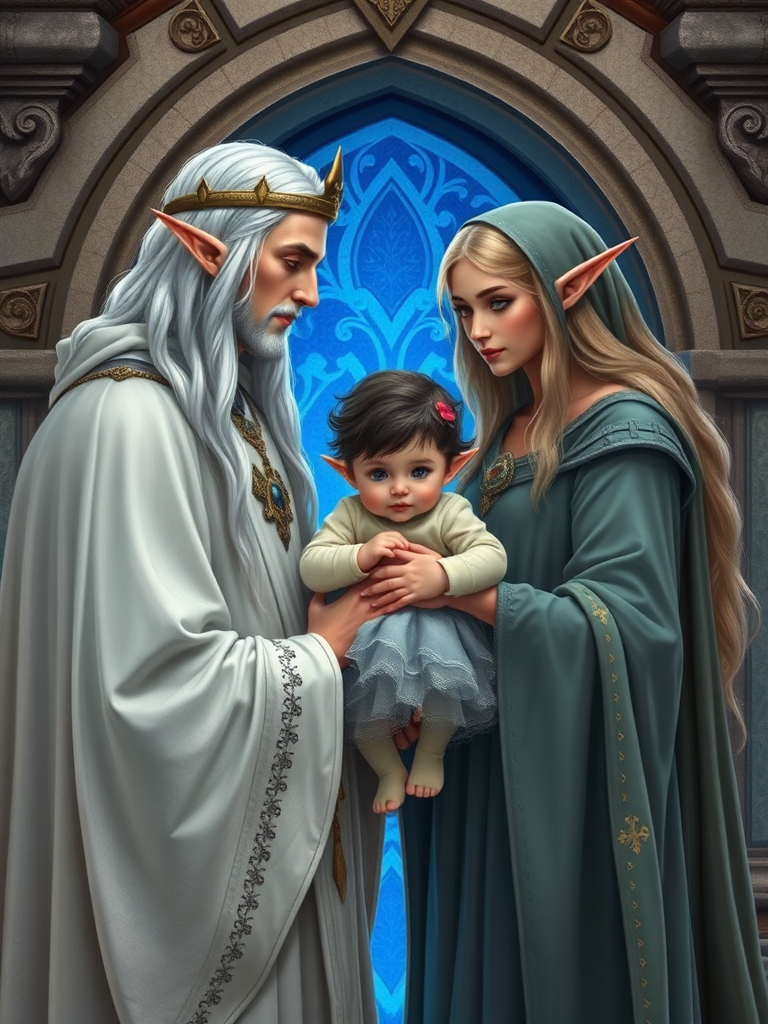 The Elf King and Queen with Baby Princess