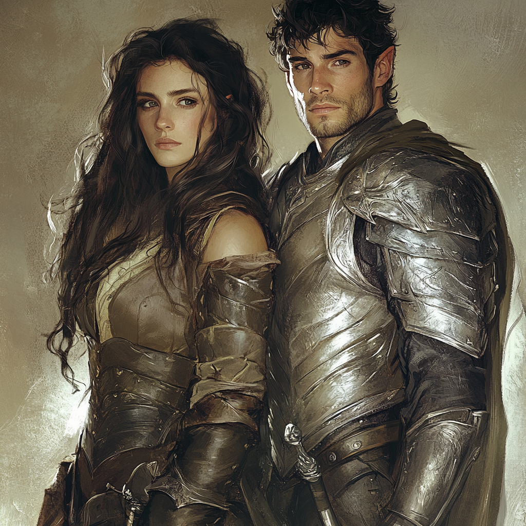 The Elvish Woman and Handsome Knight Portrait