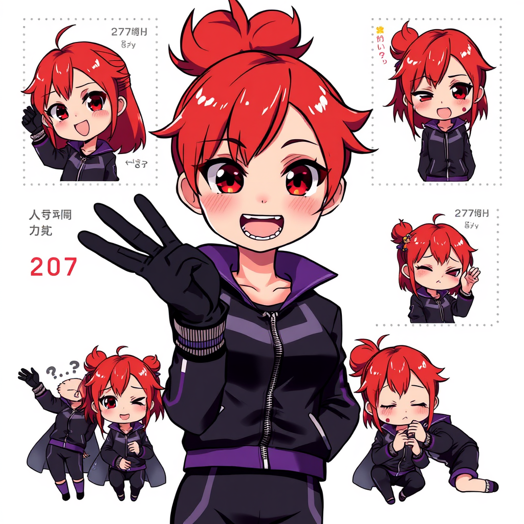 The Expressive Anime Girl in Various Poses - Niji 6