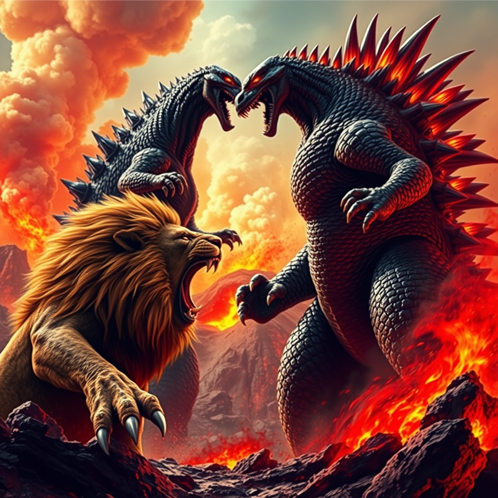 The Fiery Clash of Lion and Godzilla