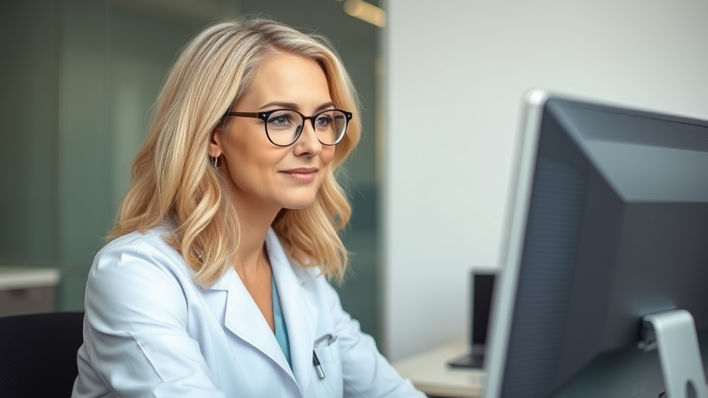 The Focused Female Doctor at Work
