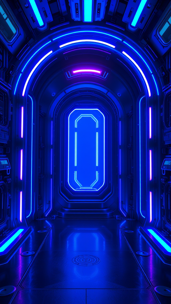 The Futuristic Cyberpunk Portal with Neon Lights